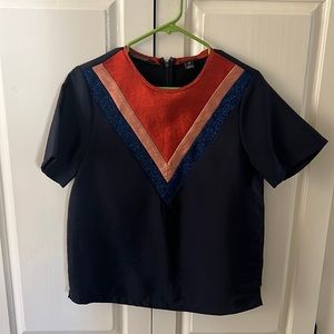 Maison scotch scotch & soda short sleeve top metallic accents